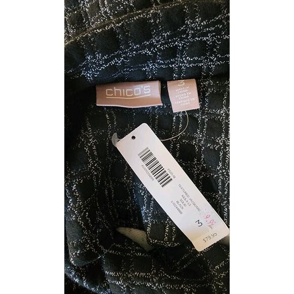 NWT Chicos Jacket Womens 3 16/18 Jacquard Textured Longline Snap Button Coat - Picture 4 of 5